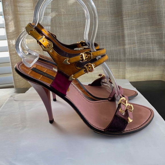 Louis Vuitton heels- slingbacks adjustable buckle size 39-9 exotic leather 39-9 - Picture 7 of 10